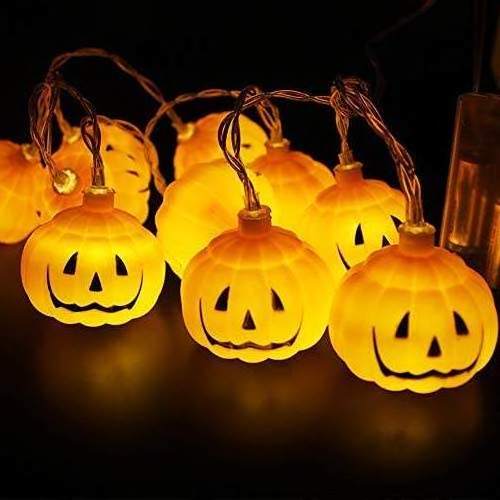 Newish Pumpkin Night Lamp Lantern 3D Battery Operated Indoor Halloween Home Decoration String Light