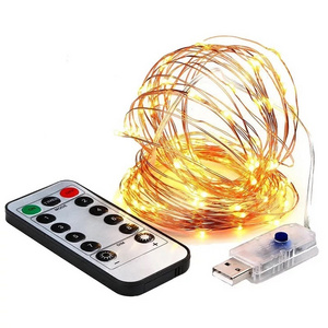 remote control Waterproof Battery Operated 10Ft/30 LEDs Fairy lights Starry LED christmas String Lights for holiday decoration