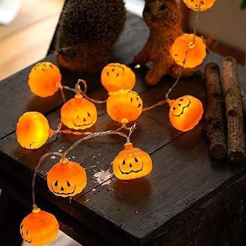 Newish Pumpkin Night Lamp Lantern 3D Battery Operated Indoor Halloween Home Decoration String Light