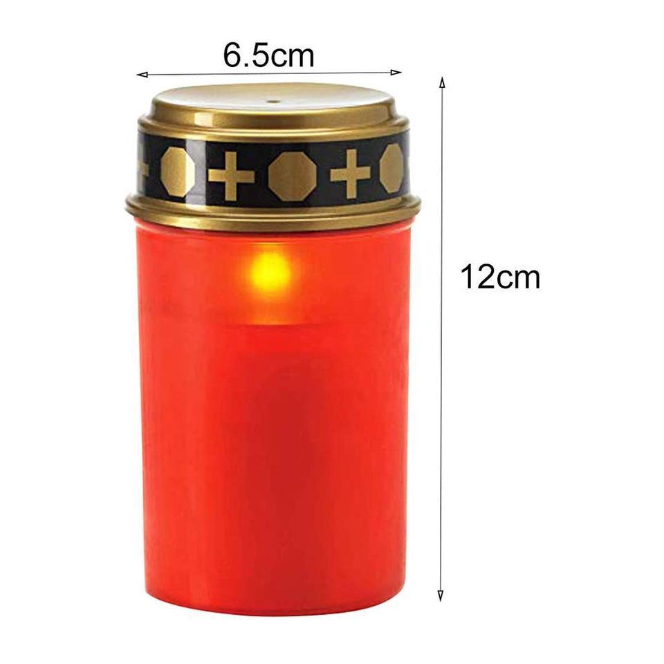 Newish Plastic Church Grave Flickering Flameless Candle Holders Lantern Waterproof Outdoor Praying Candle Light