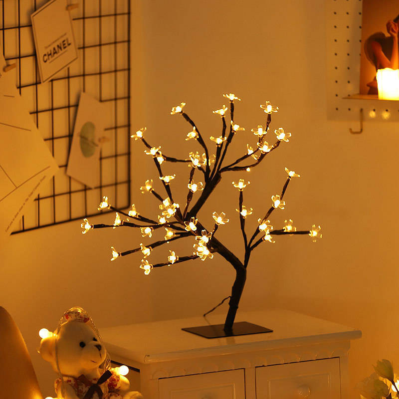 Newish Home Decor Night USB Luminous Tree Lamp Christmas LED Cherry Blossom Light Creative led flowers Lights or adapter plug