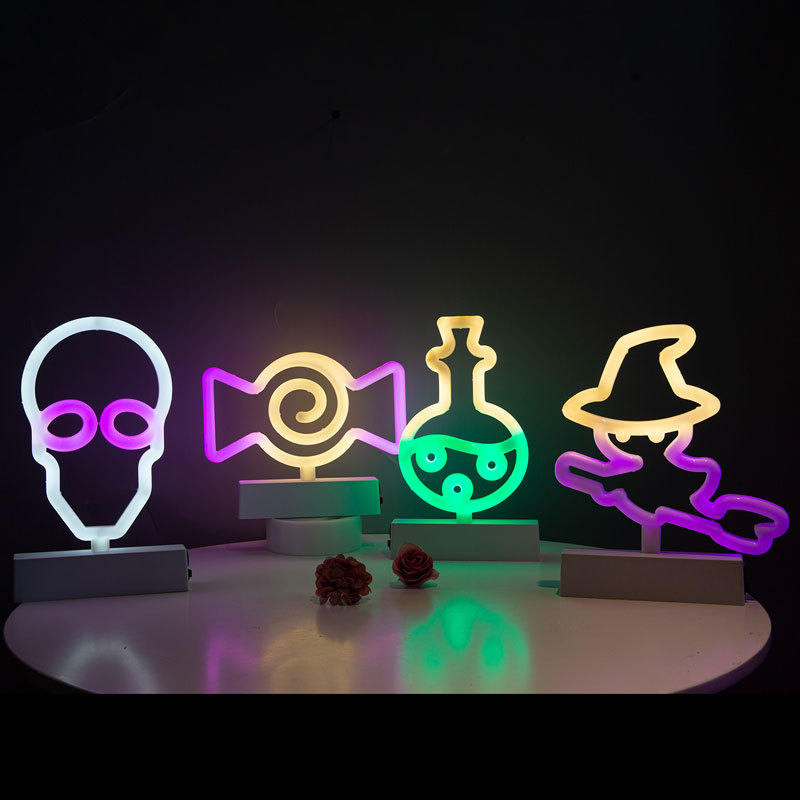 Newish Wholesale Halloween neon lights lets party stand sign desktop neon light for club