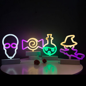 Newish Wholesale Halloween neon lights lets party stand sign desktop neon light for club