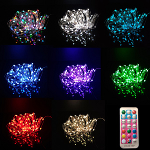 Newish home Holiday Christmas Decoration 9 colors changeable tree starry 120L copper wire warm LED light with remote control