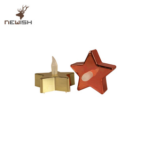 Newish function Battery Operated Star LED Candle Flameless Tea Light gold luxury candles flameless led for Christmas decoration