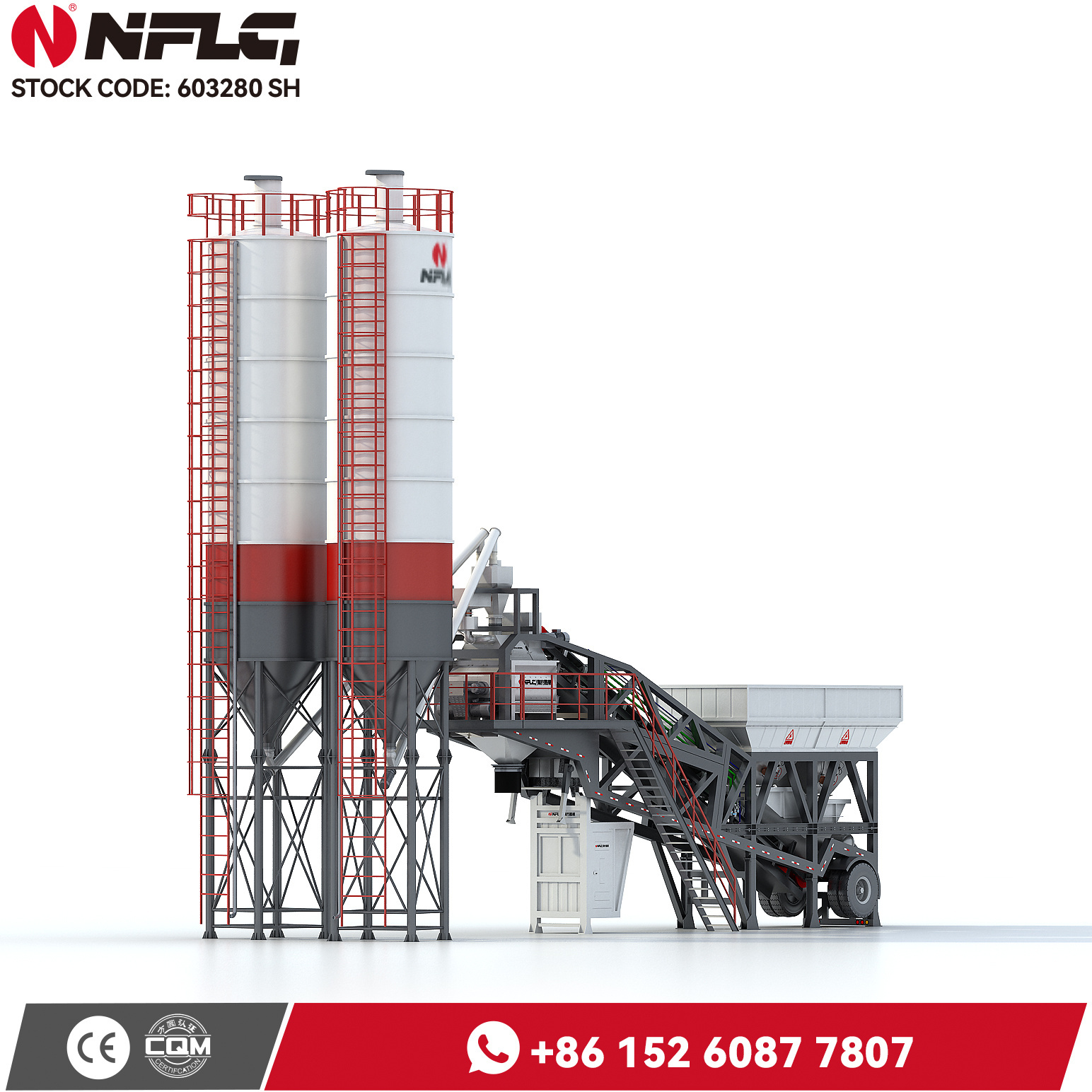 Hzs120 Ready Mix Equipment Station Mobile Concrete Batching Plant