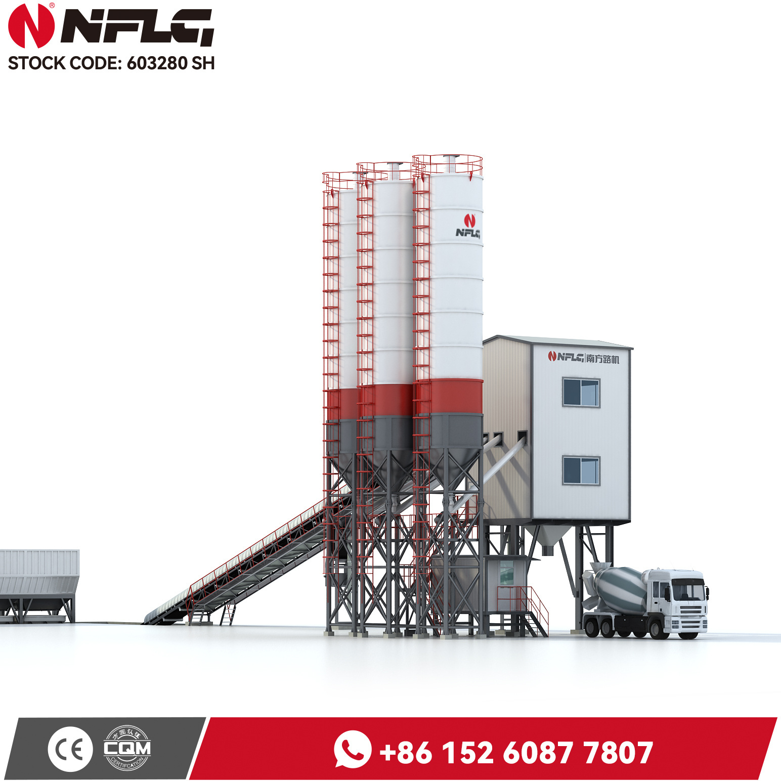 Competitive price high quality hzs50 ready mixed concrete batching plant for road construction