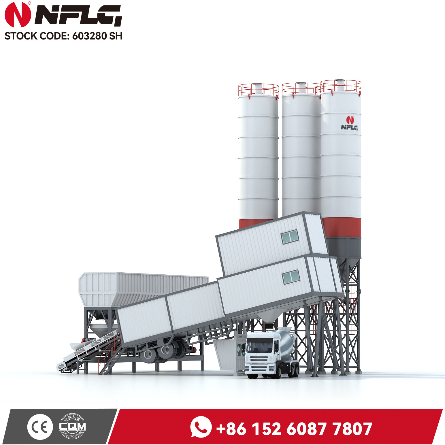 Mini 90 M3/H Concrete Batching Plant Germany HZS90P Specification