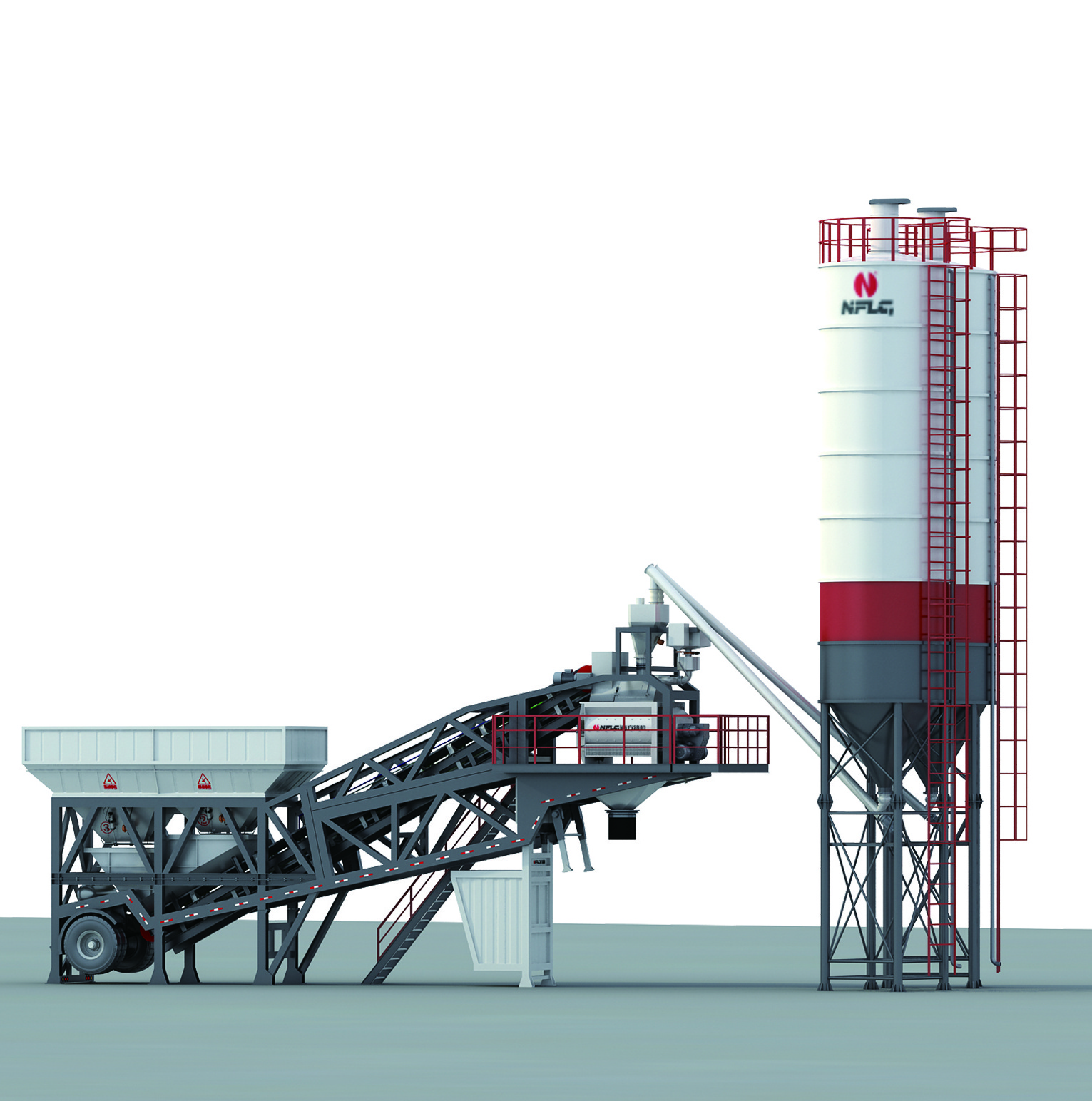 Hzs120 Ready Mix Equipment Station Mobile Concrete Batching Plant