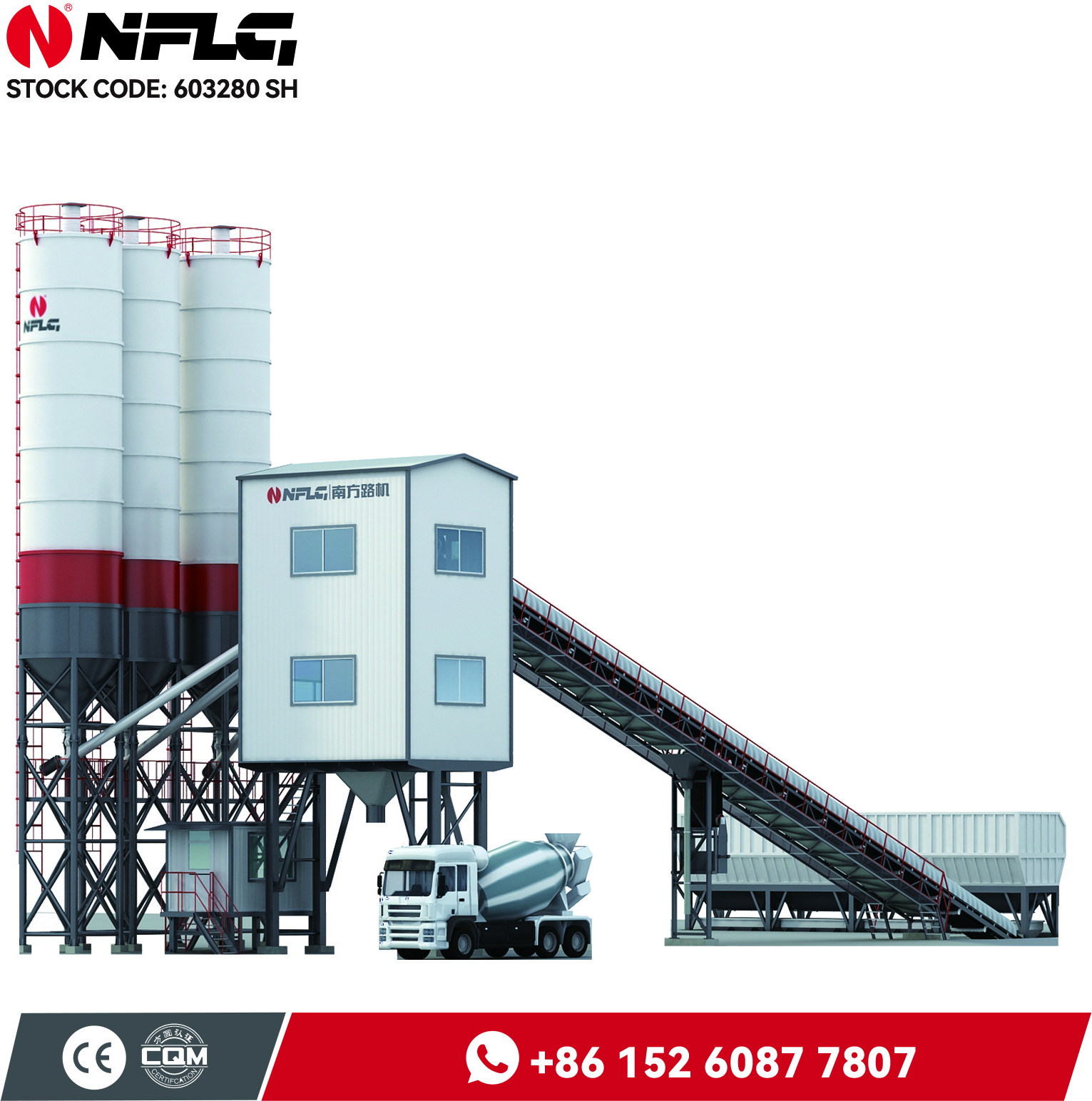 Competitive price high quality hzs50 ready mixed concrete batching plant for road construction