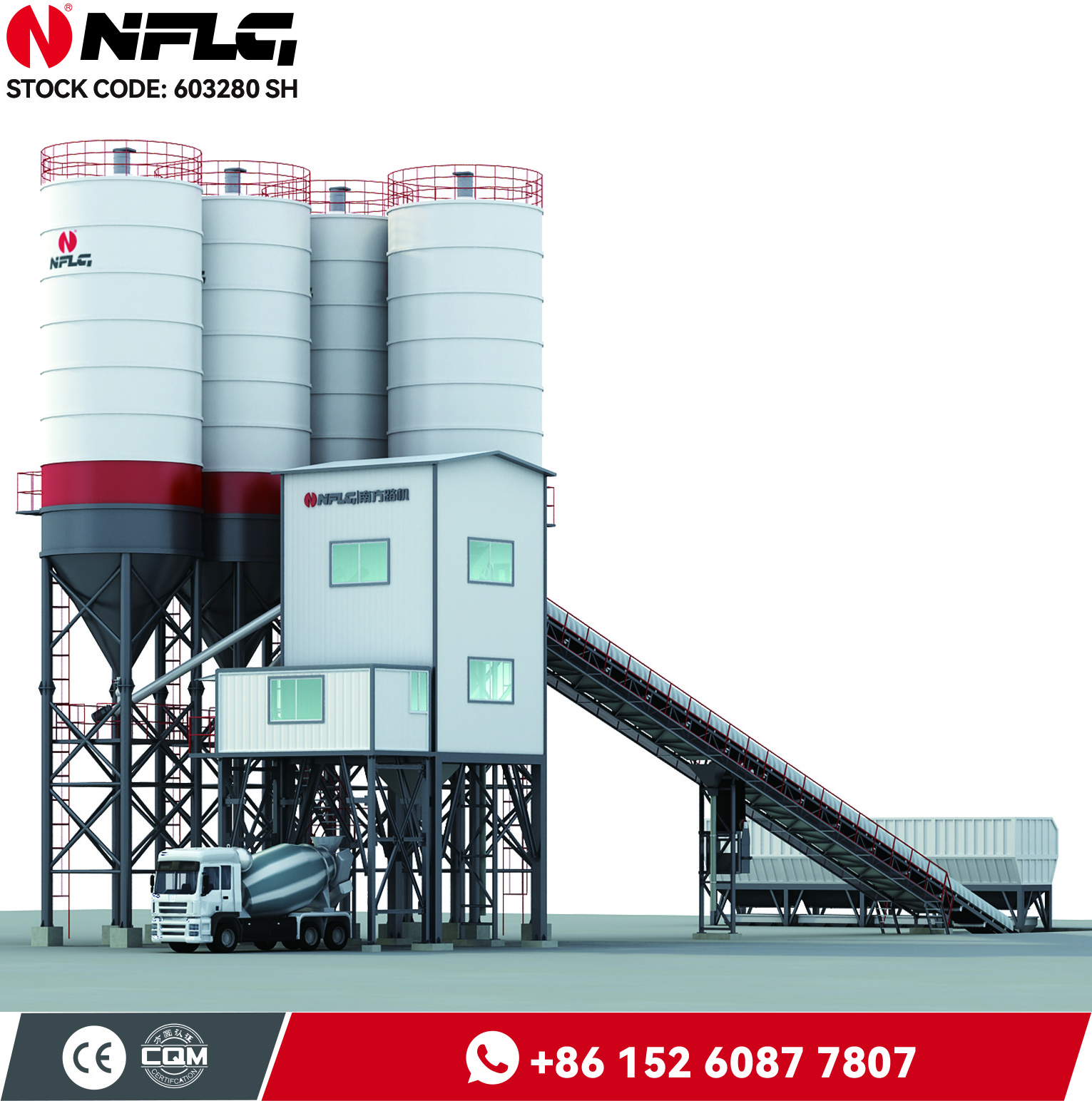 China Manufacturer 90m3h Concrete Batching Plant