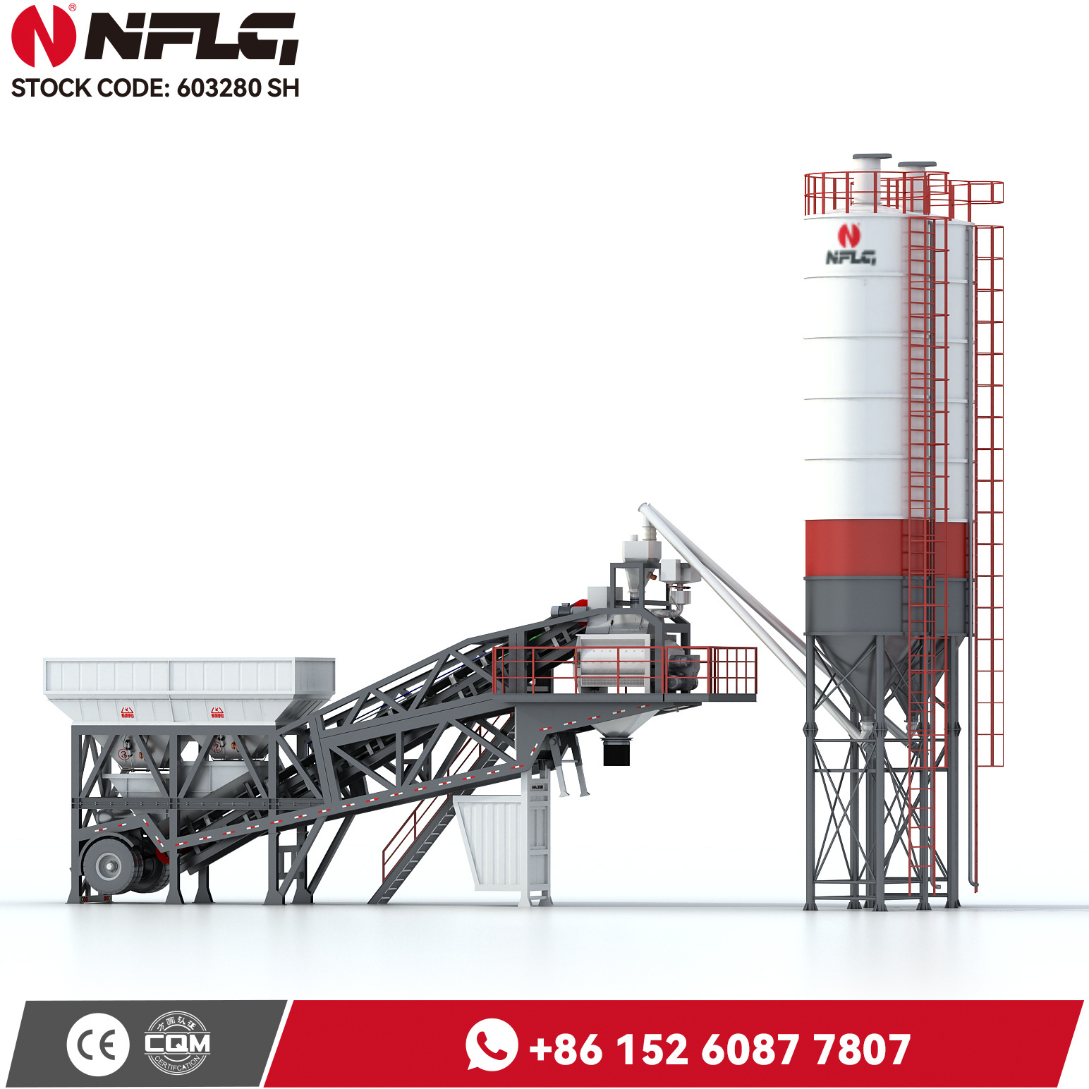 Hzs120 Ready Mix Equipment Station Mobile Concrete Batching Plant