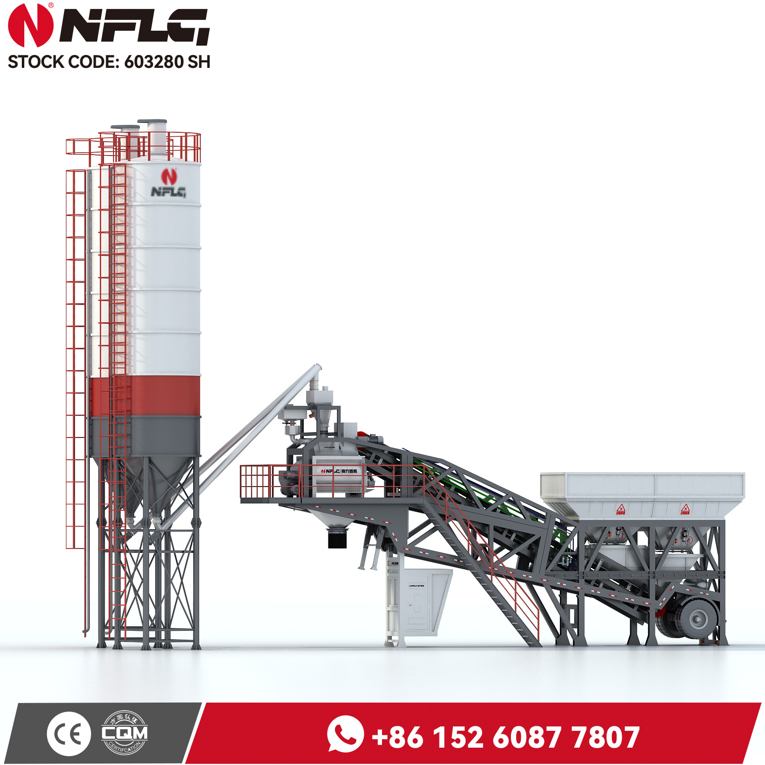 Hzs120 Ready Mix Equipment Station Mobile Concrete Batching Plant