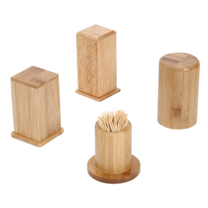 Toothpick Holders Bamboo Toothpick Dispenser Box Container Wooden Reusable Toothpicks Holder for Unique Home Design Decoration