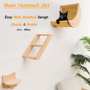 Wooden Cat Dog Bed Pet Hammock Perch Swing Chair Shelves Shelf Tree Seat Furniture Steps Stairs for Wall Mounted