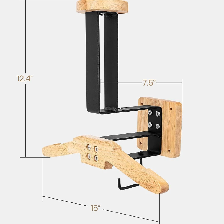 Rack Wall Mount Display Wood Motorcycle Helmet Jacket Hanger Hooks