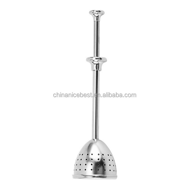 304 Stainless Steel Metal Tea Strainer Ball Infuser Steeper Filter With Handle Mesh