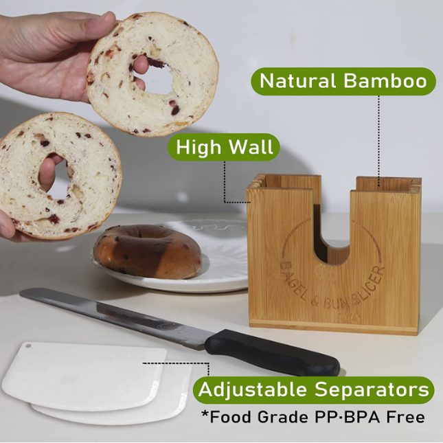 Adjustable Bagel Cutter Slicer for Small and Large Bagels Bagel Cutter Bread Slicer holder for Buns Muffins and Rolls