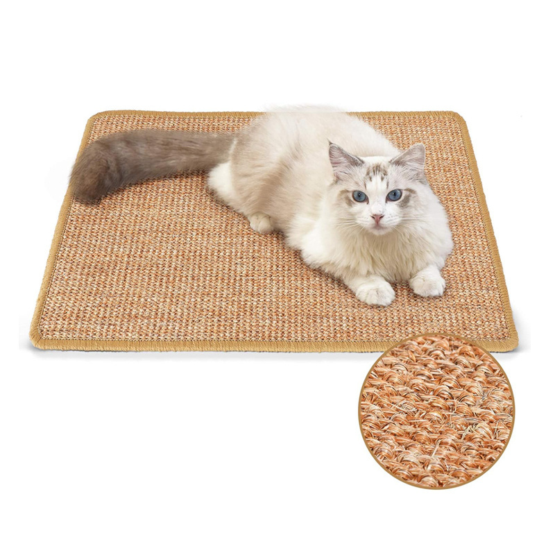 Natural Sisal Cat Scratcher Mat Scratching Board  Pad Rug Cat Accessories for Protect Furniture and Sofas