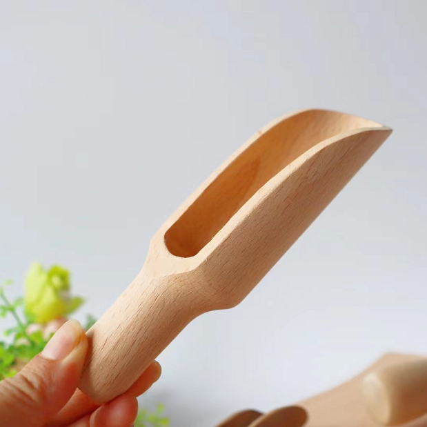 Wholesale Handmade Beech Wood Serving Spoon Measuring Scoop for Spices Sugar Coffee Tea Bath Salt Mini Wooden Spoons