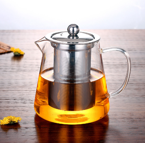 Steel infuser borosilicate with infuser heat resistant gold kettle glass teapot Loose Leaf Tea Maker Tea Brewer for Camping