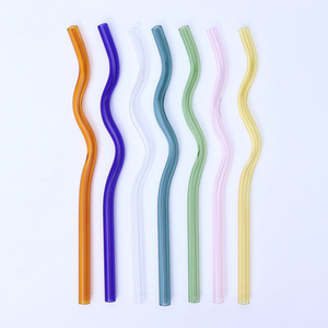 Glass Straws Set Reusable Milkshake Milk Tea Cocktail Colors Straw Drinking Accessories