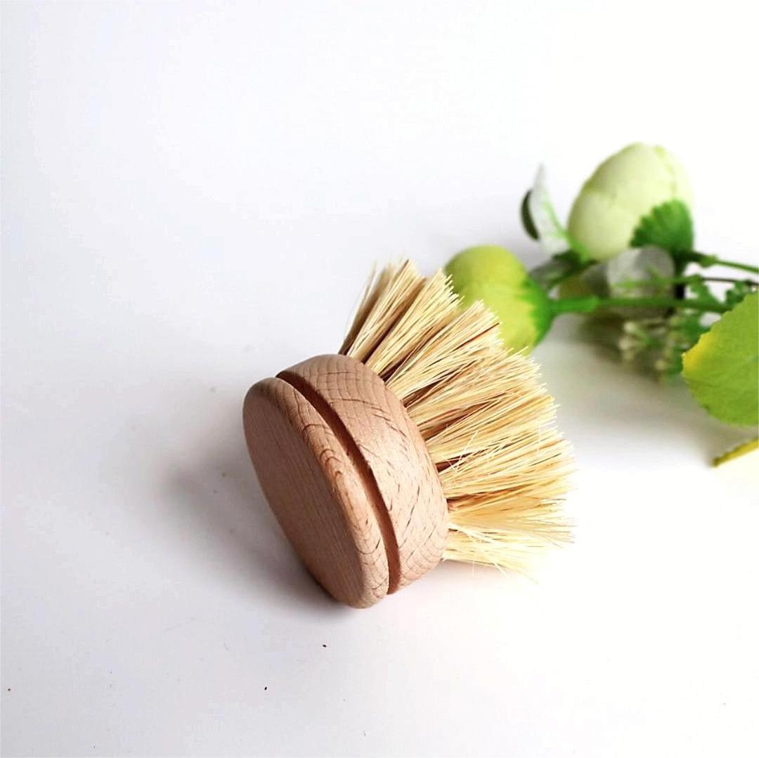 Eco Friendly  Bamboo Palm Pot Brush long handle Tampico Fiber Durable Scrub Sisal Bristles Wooden Washing Dish Scrubber Brush