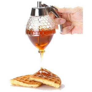 Wholesales Glass No Drip Honey Jam Syrup Dispenser Squeeze  Bottle Dispenser  Portable Kettle Honey Jar