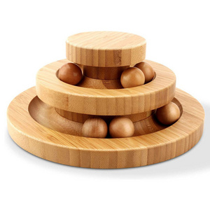 Wooden Cat Ball Track Toys Interactive Toy for Indoor Cats Kitten Teaser Toy Cat Supplies