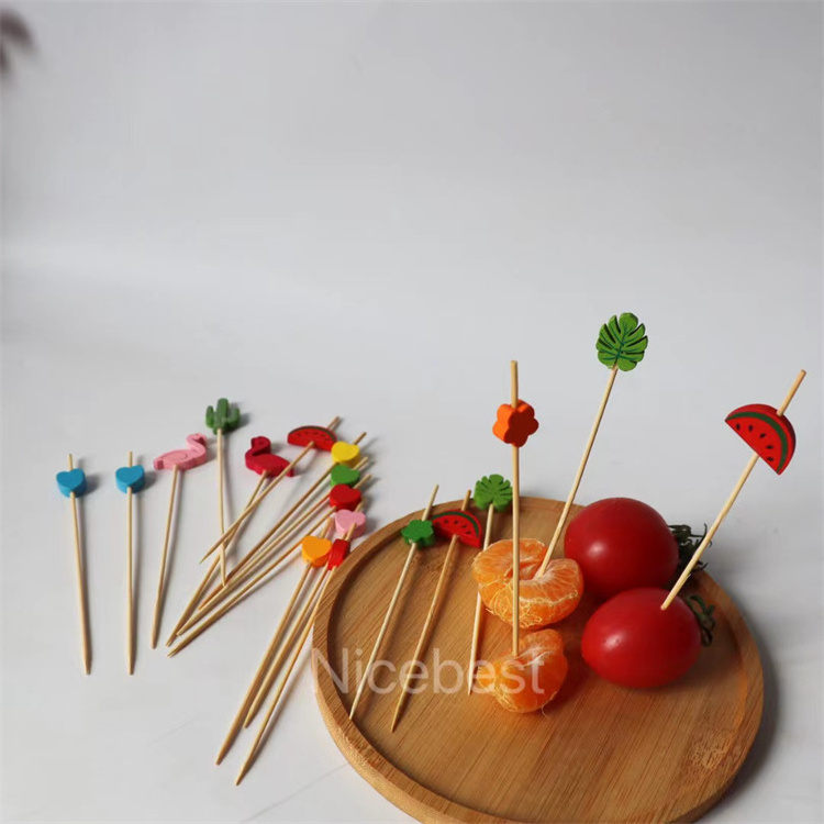 Handmade Sticks Cocktail Picks Toothpicks Bamboo Wood Appetizers Food Skewers for Party Dessert Drink Fruit Barbeque BBQ Snacks