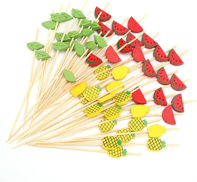 Handmade Sticks Cocktail Picks Toothpicks Bamboo Wood Appetizers Food Skewers for Party Dessert Drink Fruit Barbeque BBQ Snacks