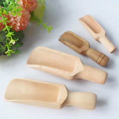 Wholesale Handmade Beech Wood Serving Spoon Measuring Scoop for Spices Sugar Coffee Tea Bath Salt Mini Wooden Spoons