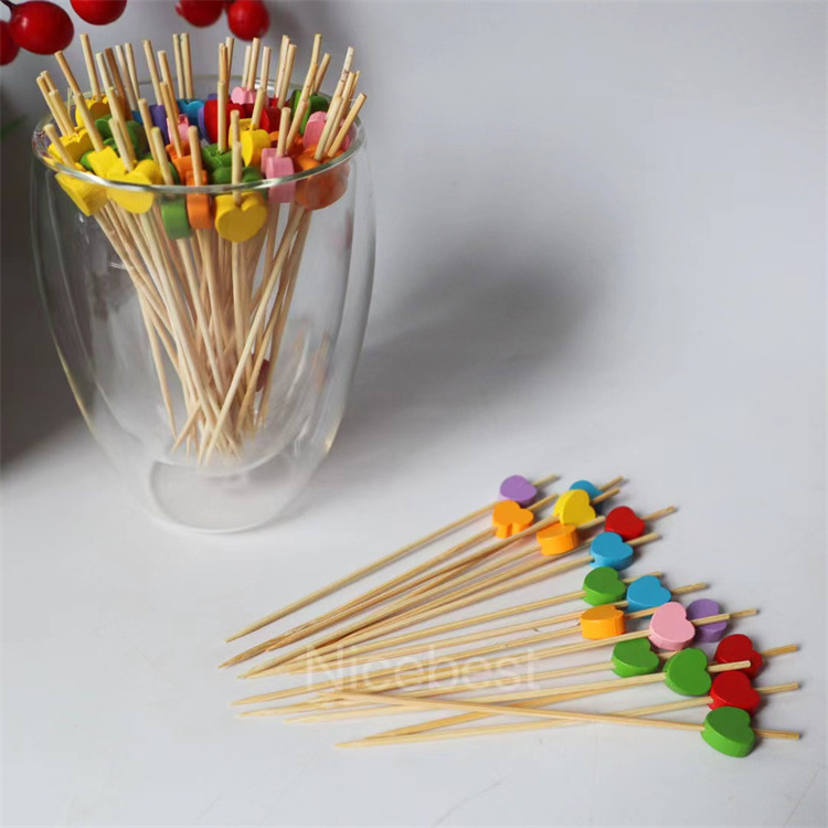 Handmade Sticks Cocktail Picks Toothpicks Bamboo Wood Appetizers Food Skewers for Party Dessert Drink Fruit Barbeque BBQ Snacks