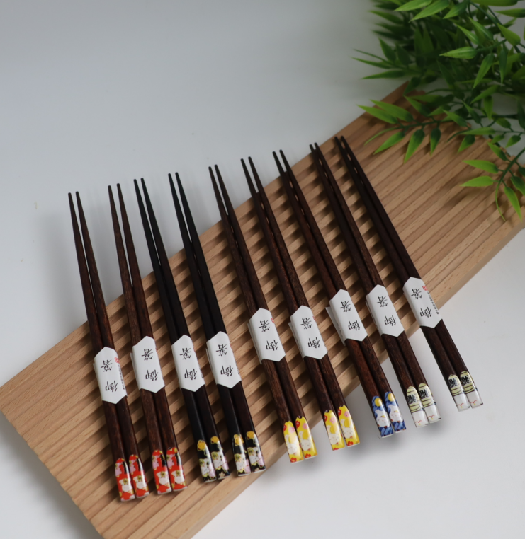 Korean Wood Chop Sticks Hair Sticks 5 Pair Gift Set  Reusable Japanese Chinese Finger Chopsticks