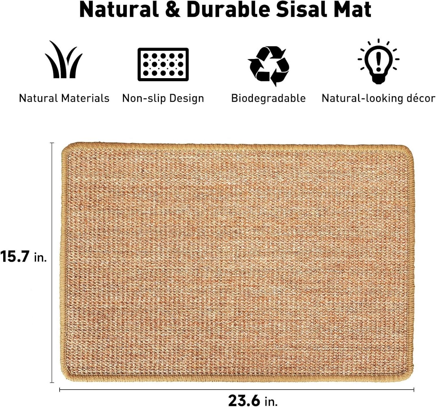 Natural Sisal Cat Scratcher Mat Scratching Board  Pad Rug Cat Accessories for Protect Furniture and Sofas