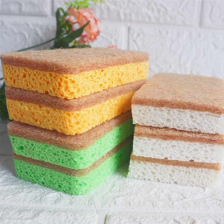 Sisal Fiber Cellulose Sponge Scrub Sponges for Kitchen Esponjas Para Lavar Platos Dish Sponge Scrubber