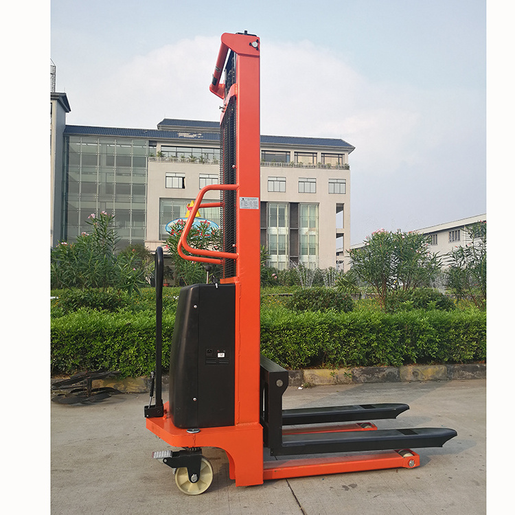 NIULI warehouse semi automatic electric powered fork stacker 1.5ton 3meter  semi-electric pallet stacker for material handling