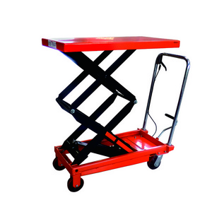 Hand hydraulic scissor lift table truck