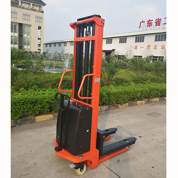 NIULI warehouse semi automatic electric powered fork stacker 1.5ton 3meter  semi-electric pallet stacker for material handling