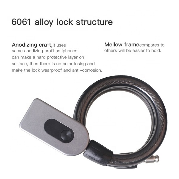 Stainless steel fingerprint bike bicycle motorcycle cable seat electric scooter smart lock