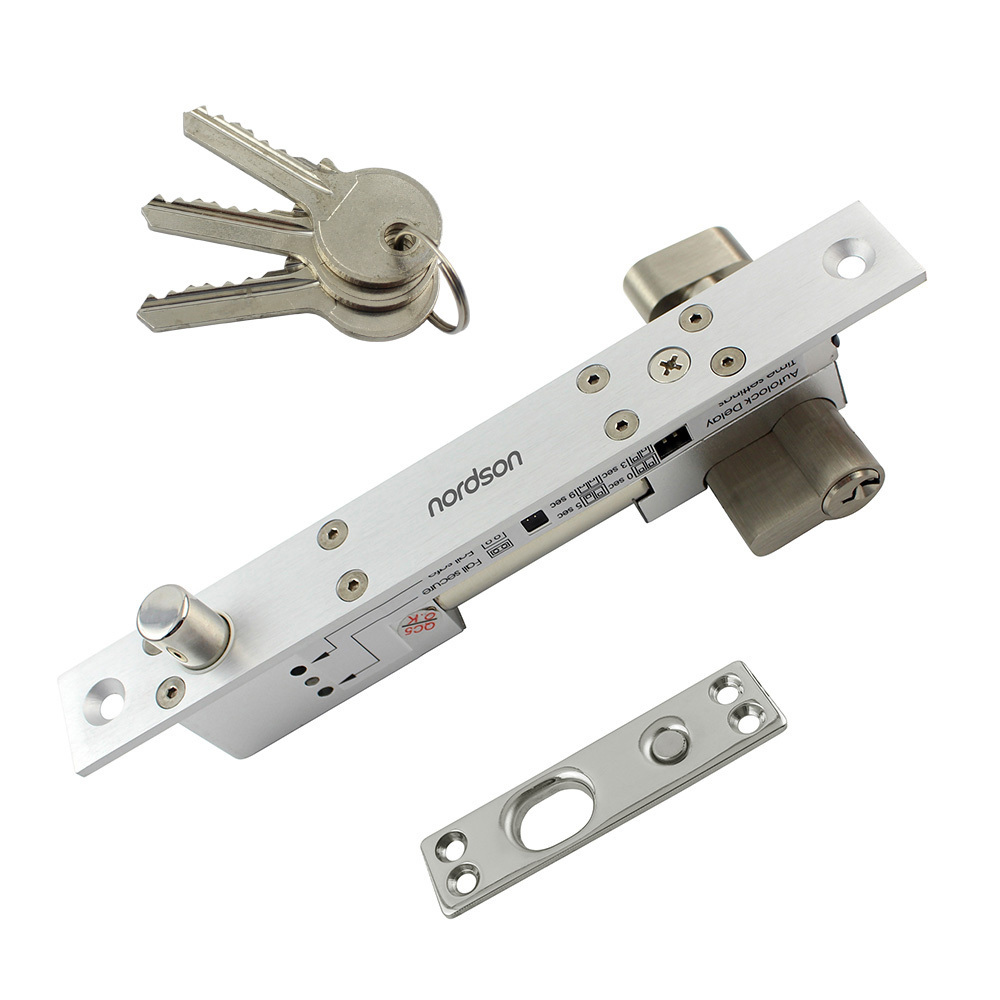 Narrow Frame solid glass metal electric bolt door lock