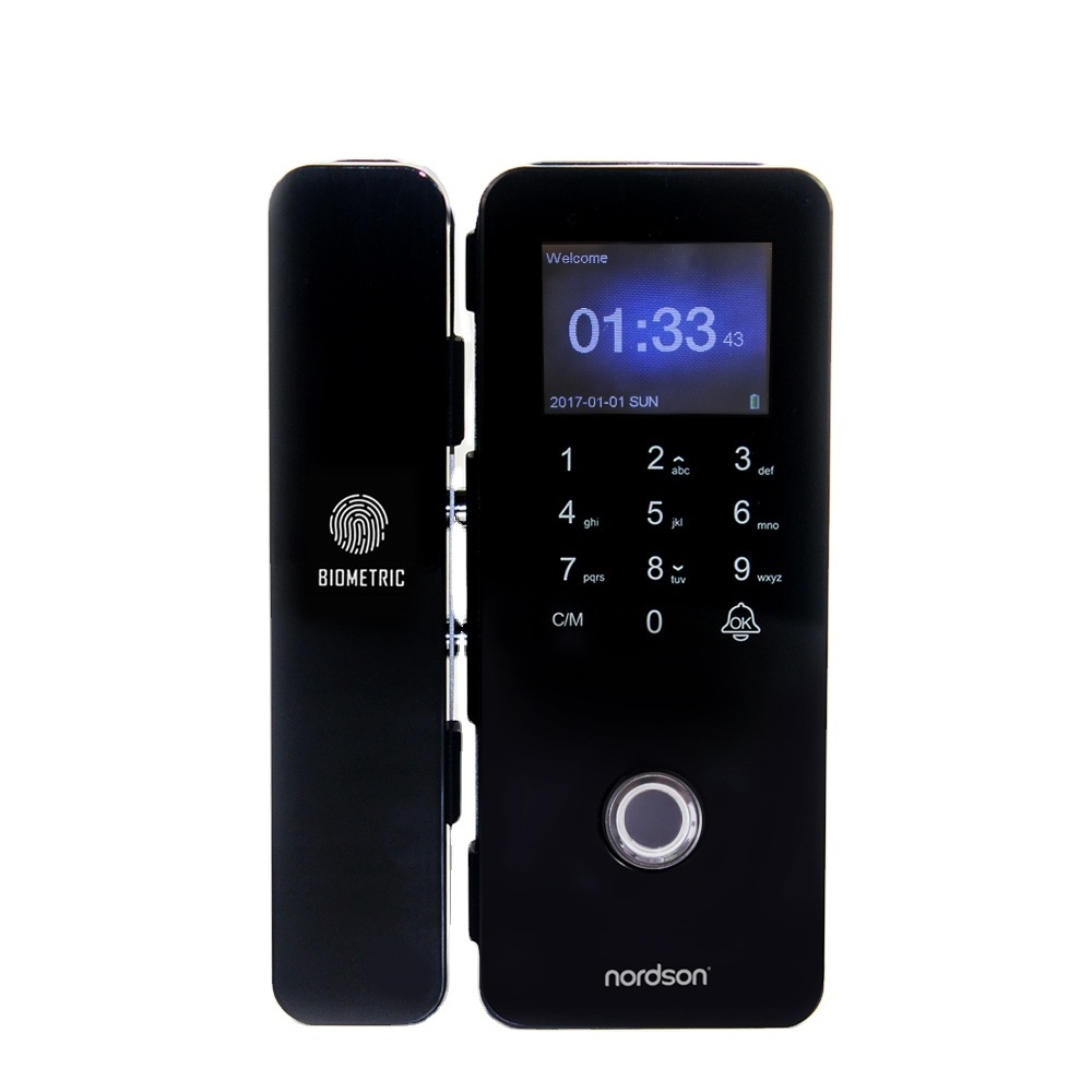 USB self-service electric fingerprint electric smart glass door lock for swing glass gate with digital keypad