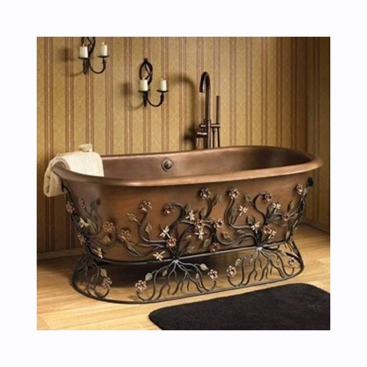 Wholesale Custom Luxury Cast Iron Bath Tub Fresstanding Copper Bathtubs For Adult