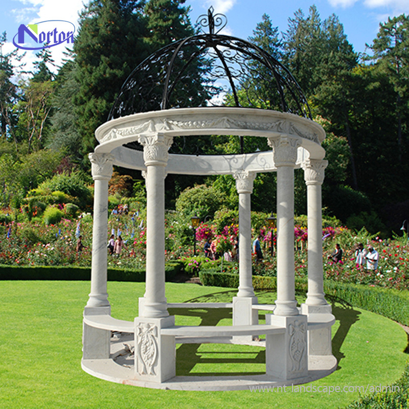 wedding decoration  Modern garden gazebo outdoor stone family used marble gazebos NTMG-004Y