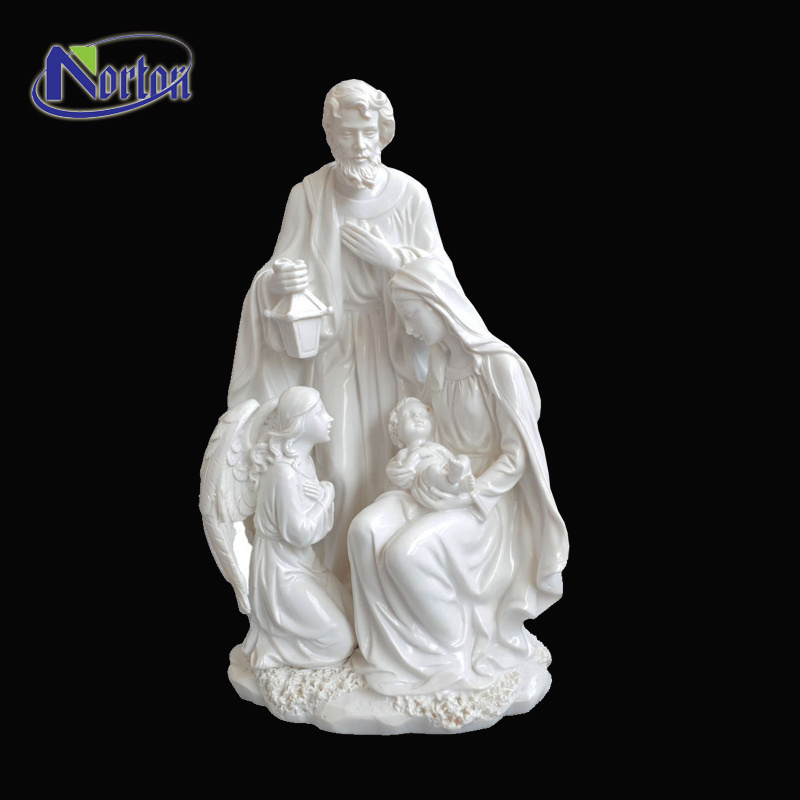 Religious meditating white marble life size stone statue of jesus sculpture for sale