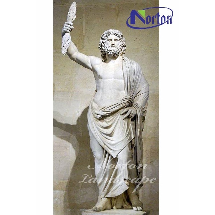 Custom Outdoor Decoration Stone Carving Greek Roman Gods Statue Mold Zeus Marble Statue Sculpture