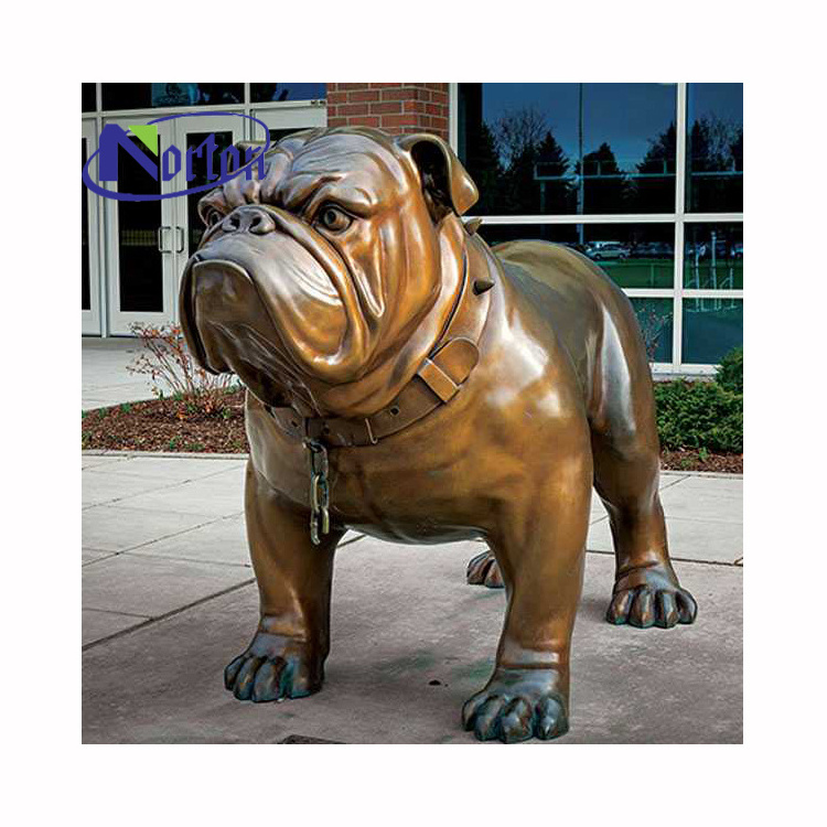 Garden Metal Animal Statue Bronze Gold American Bulldog Statue Sculpture For Sale