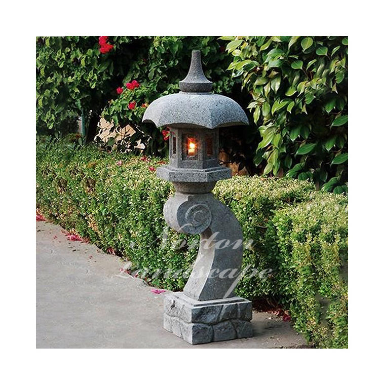 Modern Outdoor Garden Use Decoration Chinese Style Hand-carved Stone Lantern Large Marble Granite Japanese Lantern For sale