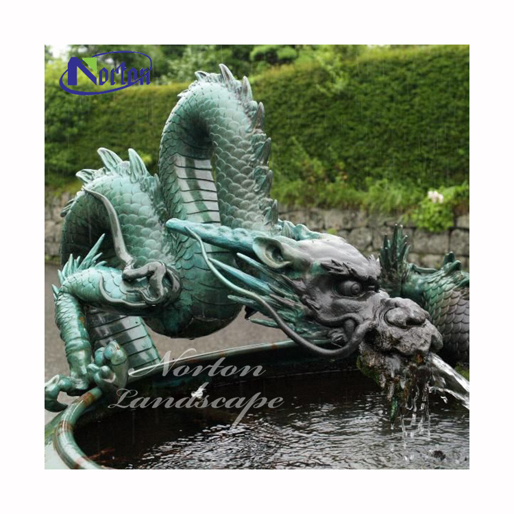 Garden pool decoration Large Metal Cast Copper Bronze Dragon Statues Chinois Sculpture Fountain