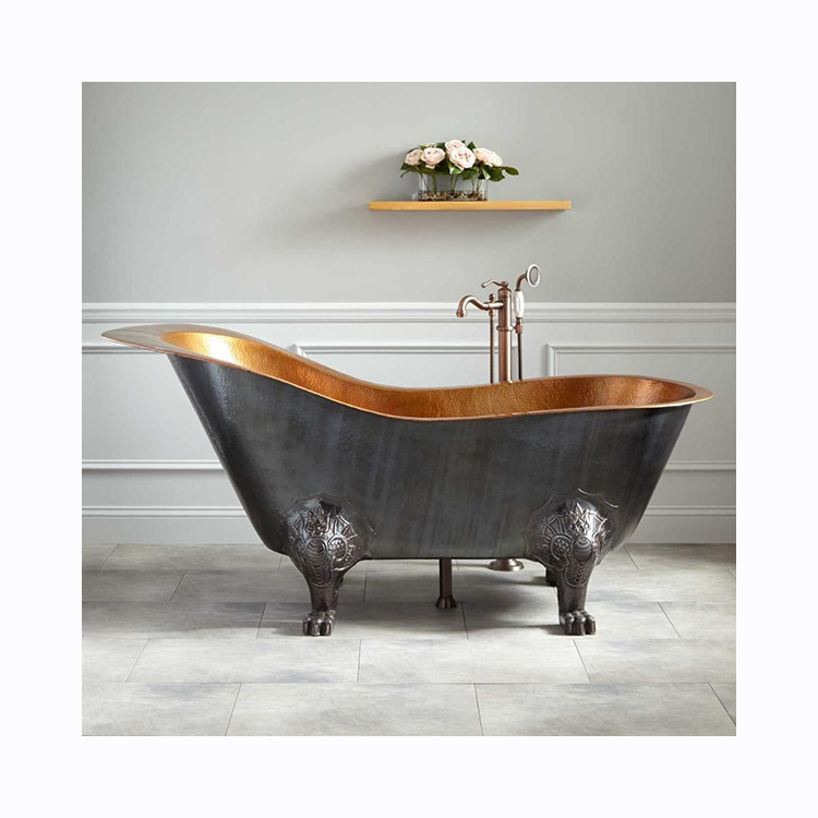 Wholesale Custom Luxury Cast Iron Bath Tub Fresstanding Copper Bathtubs For Adult